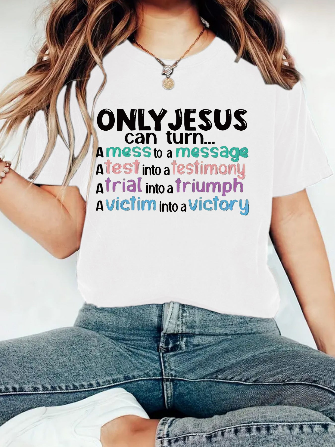 OMLY JESUS Women's T-shirt Top