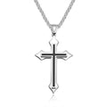 Simple Titanium Steel Jesus Cross Necklace Men's Jewelry Pendant Women